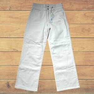 NEW Just USA x Stitch Fix Cream Double Button Slim Wide Leg Jeans, Size 29 / 8